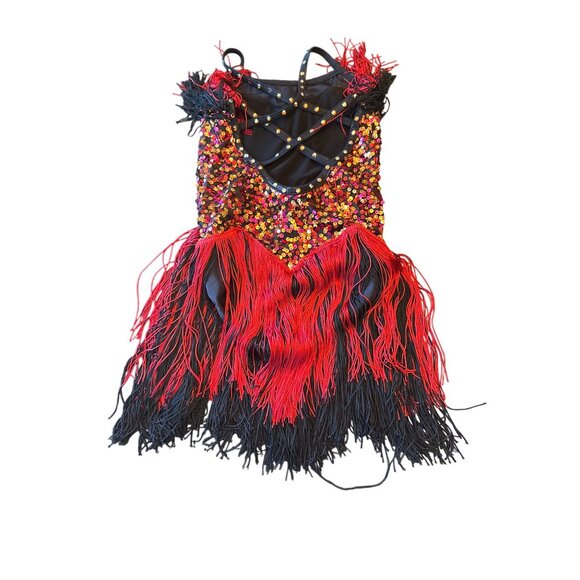 A Wish Come True "The Breakaway" Sequin Fringe Dance Costume‎ Girls Size 12 - Picture 3 of 4